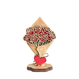 Örök rózsacsokor - kézzel festett, lézervágott dísz