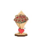 Örök rózsacsokor - kézzel festett, lézervágott dísz