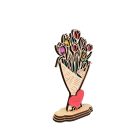 Örök tulipáncsokor - kézzel festett, lézervágott dísz